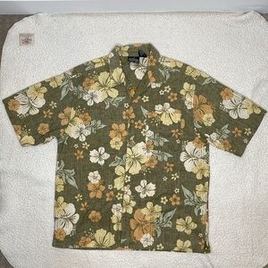 Vintage Ocean Pacific OP Hawaiian Floral Short Sleeve Short: Size Medium
